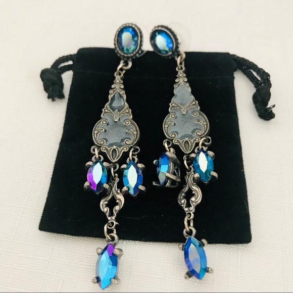 Earrings~Iridescent Blue Long / Host Pick - Picture 9 of 16